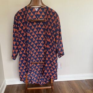 LuLaRoe Vibrant Orange and Blue Cardigan